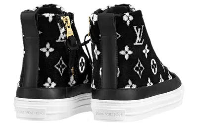 Pre-owned Louis Vuitton (wmns)  Stellar Ankle Sneakers 'black White Monogram' In Multi