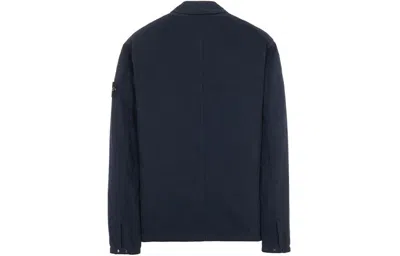 Stone Island Comfort-fit Overshirt With Gusseted Chest Pocket In Blue