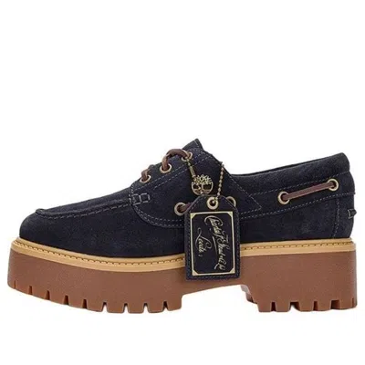 Timberland (wmns)  C.f. Stead Indigo Suede Stone Street Platform Boat Shoes 'dark Blue Suede' In Purple