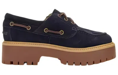 Timberland (wmns)  C.f. Stead Indigo Suede Stone Street Platform Boat Shoes 'dark Blue Suede' In Purple