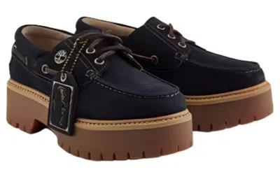 Timberland (wmns)  C.f. Stead Indigo Suede Stone Street Platform Boat Shoes 'dark Blue Suede' In Purple
