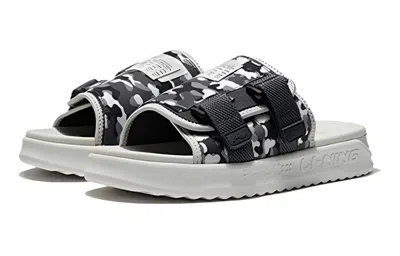 Li-ning Fashion Slides 'white Black Camo' In Multi