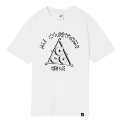 Nike Acg Outdoor Sports Alphabet Printing Short Sleeve White