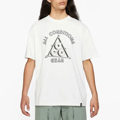 Nike Acg Outdoor Sports Alphabet Printing Short Sleeve White