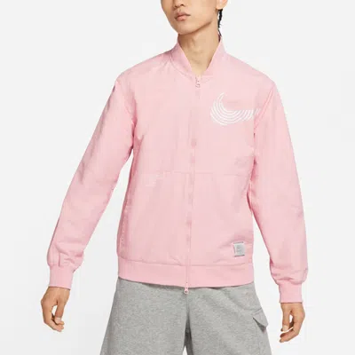 Nike Men's  Sportswear Athleisure Casual Sports Woven Jacket Autumn Pink Red