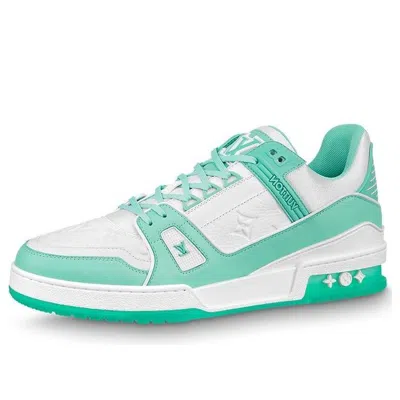 Pre-owned Louis Vuitton Trainer Sneakers 'teal White' In Multi