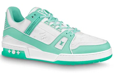 Pre-owned Louis Vuitton Trainer Sneakers 'teal White' In Multi