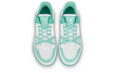Pre-owned Louis Vuitton Trainer Sneakers 'teal White' In Multi