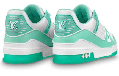 Pre-owned Louis Vuitton Trainer Sneakers 'teal White' In Multi