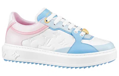 Pre-owned Louis Vuitton (wmns)  Time Out Sneakers 'white Monogram With Blue Pink' In Multi