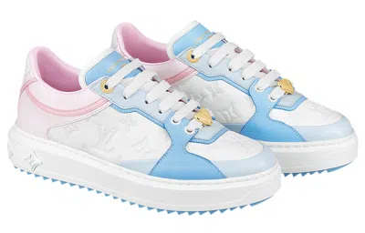 Pre-owned Louis Vuitton (wmns)  Time Out Sneakers 'white Monogram With Blue Pink' In Multi