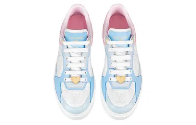 Pre-owned Louis Vuitton (wmns)  Time Out Sneakers 'white Monogram With Blue Pink' In Multi