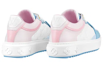 Pre-owned Louis Vuitton (wmns)  Time Out Sneakers 'white Monogram With Blue Pink' In Multi