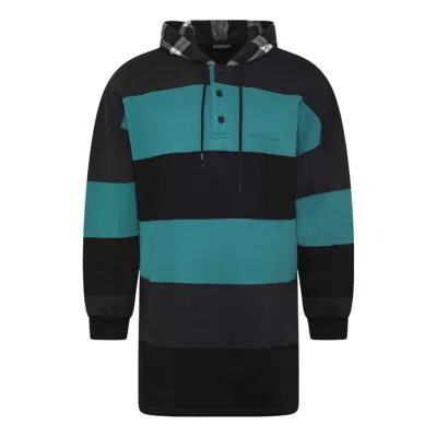 Balenciaga Striped Oversized Hoodie 'green Black' In Multi
