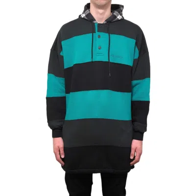 Balenciaga Striped Oversized Hoodie 'green Black' In Multi