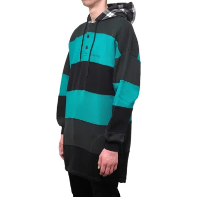 Balenciaga Striped Oversized Hoodie 'green Black' In Multi