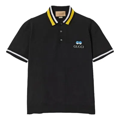 Gucci Embroidery Wool Polo Shirt 'black'