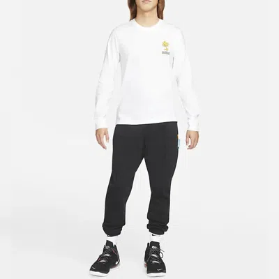 Nike Men's  Lebron Sfg Basketball Sports Printing Round Neck Long Sleeves White T-shirt