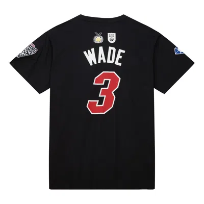 Mitchell & Ness X Nba Miami Heat Hof T-shirt 'dwayne Wade 3' In Black