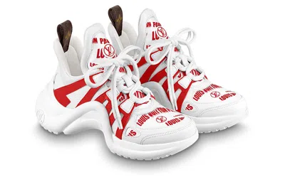 Pre-owned Louis Vuitton (wmns)  Lv Archlight Sneakers 'white Red' In Multi