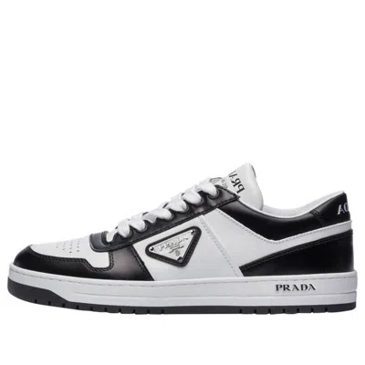Prada Downtown Sneaker Aus Perforiertem Leder In White