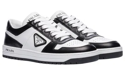 Prada Downtown Sneaker Aus Perforiertem Leder In White