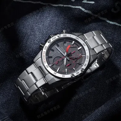 Casio Edifice Solar Powered Mens Black Analog In Gray