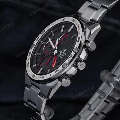 Casio Edifice Solar Powered Mens Black Analog In Gray