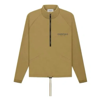 Essentials Fear Of God  Fw21 Half Zip Track Jacket Amber In Green