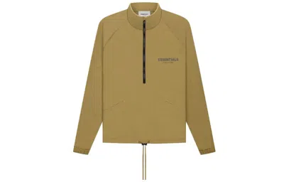 Essentials Fear Of God  Fw21 Half Zip Track Jacket Amber In Green