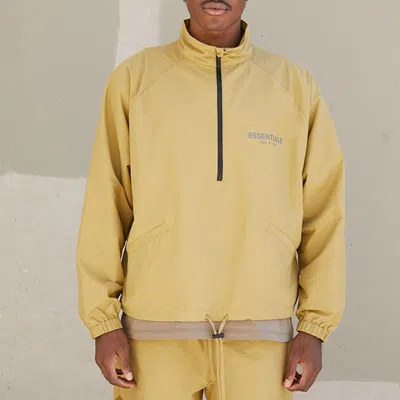 Essentials Fear Of God  Fw21 Half Zip Track Jacket Amber In Green