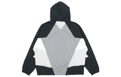 Nike Patchwork Contrast Windproof Woven Hooded Jacket For Men Grey Gray