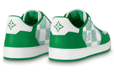 Pre-owned Louis Vuitton Lv Rivoli Sneakers 'green With Plaid' In Multi