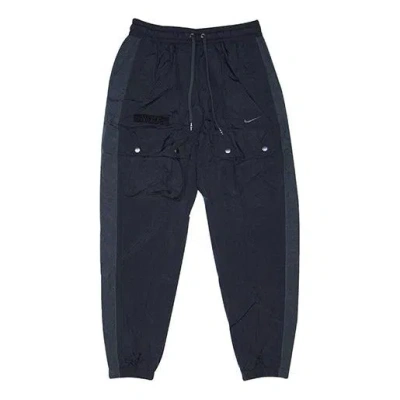 Nike Sportswear Drawstring Woven Casual Pants Black In Blue