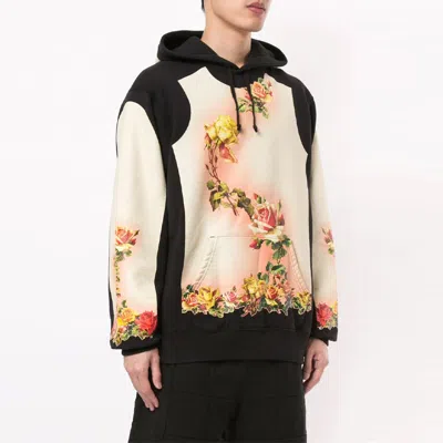 Supreme X Jean Paul Gaultier Floral Print Hooded Sweatshirt 'white Black Yellow' In Multi