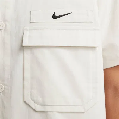 Nike Life Woven Military Short-sleeve Button-down Shirt 'white'