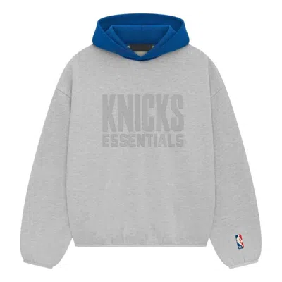 Essentials Fear Of God  X Nba Knicks Hoodie 'light Heather'