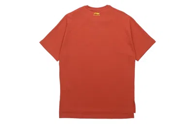 Li-ning New York Fashion Week Series Loose Round Neck Short Sleeve 'red' In Orange