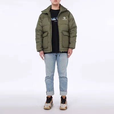 Converse Star Chevron Down Jacket 'olive Green'