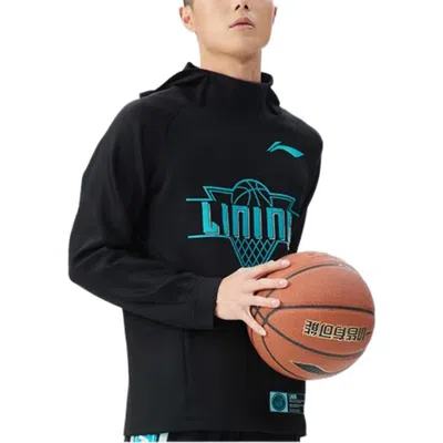 Li-ning Cba Basketball Series Alphabet Printing Hoodie 'black'