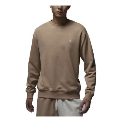 Air Jordan Essentials Logo Sweaters 'khaki White' In Brown