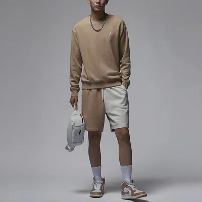 Air Jordan Essentials Logo Sweaters 'khaki White' In Brown