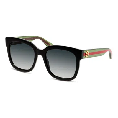 Gucci Square Large Red Green Webbing Square Frame Sunglasses 'black'