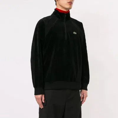 Supreme Ss18 Lacoste Velour Half-zip Track Top Black