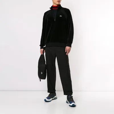 Supreme Ss18 Lacoste Velour Half-zip Track Top Black