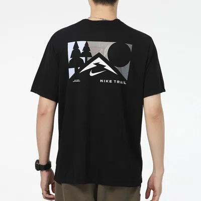 Nike U Nk Df Tee Db Trail Ssnl Sport Short Sleeves T Shirt Men's Black