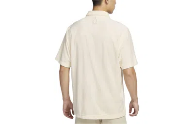Nike Sportswear Logo Polo Shirt 'beige' In White