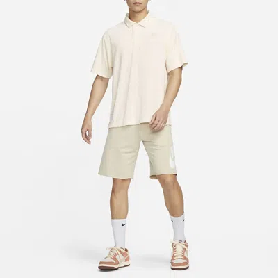 Nike Sportswear Logo Polo Shirt 'beige' In White