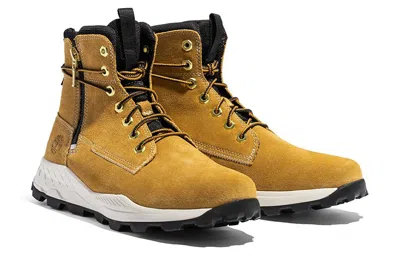 Timberland Brooklyn Side Zip Boot 'wheat Nubuck With Camo' In Brown