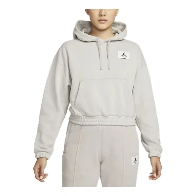 Air Jordan (wmns)  Casual Sports Knit Loose Hoodie Short Mineral 'grey In Gray